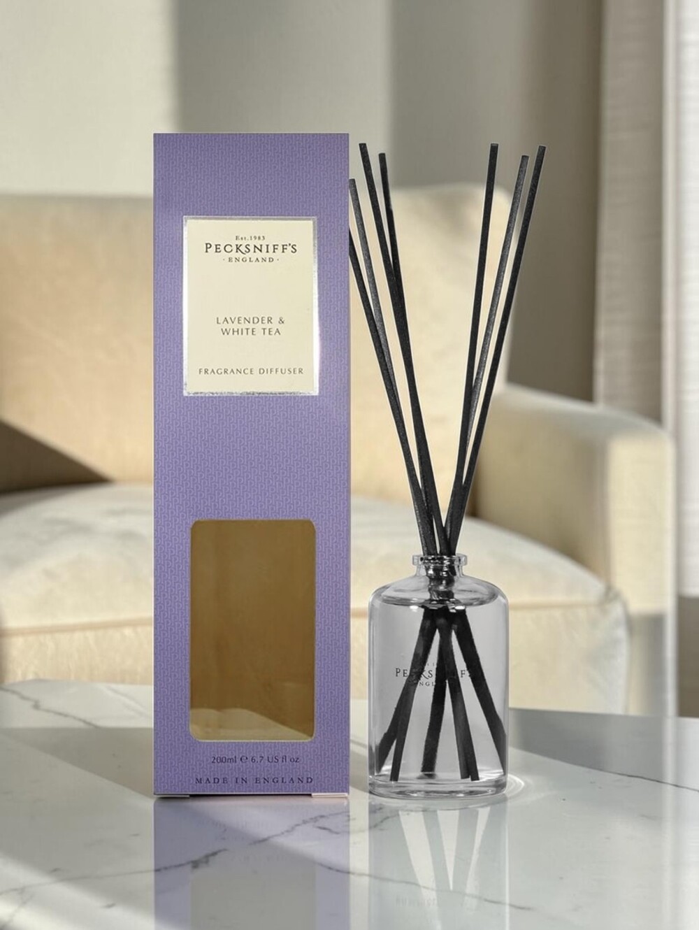 Pecksniff's Lavender & White Tea Fragrance Diffuser - 6.76 Fl oz.
